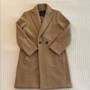 NWOT. J. Crew Classic Tan/Camel Trench Italian Boiled Wool Coat 00
